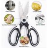 Multifunctional Heavy Duty Ultra Sharp Kitchen Shears with Cover, Stainless Steel Kitchen Scissor with Beer Bottle Opener, Fish Scale Remover and Nut