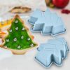 Christmas Tree Cookie Cutter 3 pcs Non-Stick Cupcake Molds Reusable Baking Cups Bakeware Bread Cake Biscuits Molds Chocolate Mold Decorating Tool